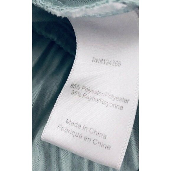 AJ Andrea Jovine Knot Front Ribbed Blouse Green Womens Size XL - Picture 4 of 5